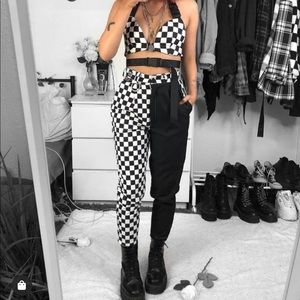 Love Too True black and white checker clash it